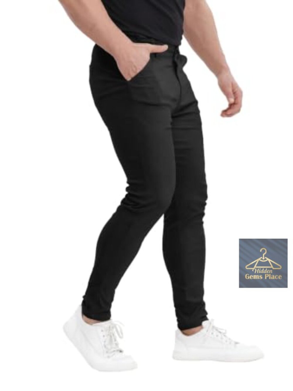 Men's Slim Fit Wrinkle Resistant Stretch Tapered Dress Pants 30" Inseam